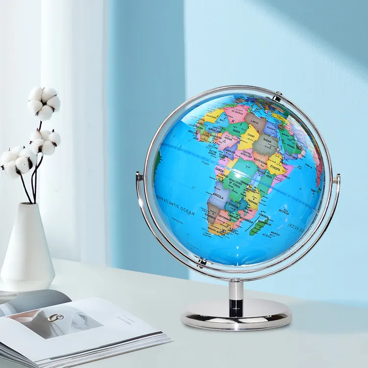 22.8cm (9") Political World Globe with Full-Swing Metal Meridian & Heavy-Duty Metal Base - World Globe